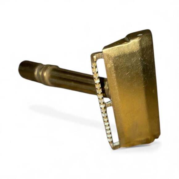 Vintage GEM Micromatic Gold Tone Single Edge Safety Razor - Picture 4 of 4